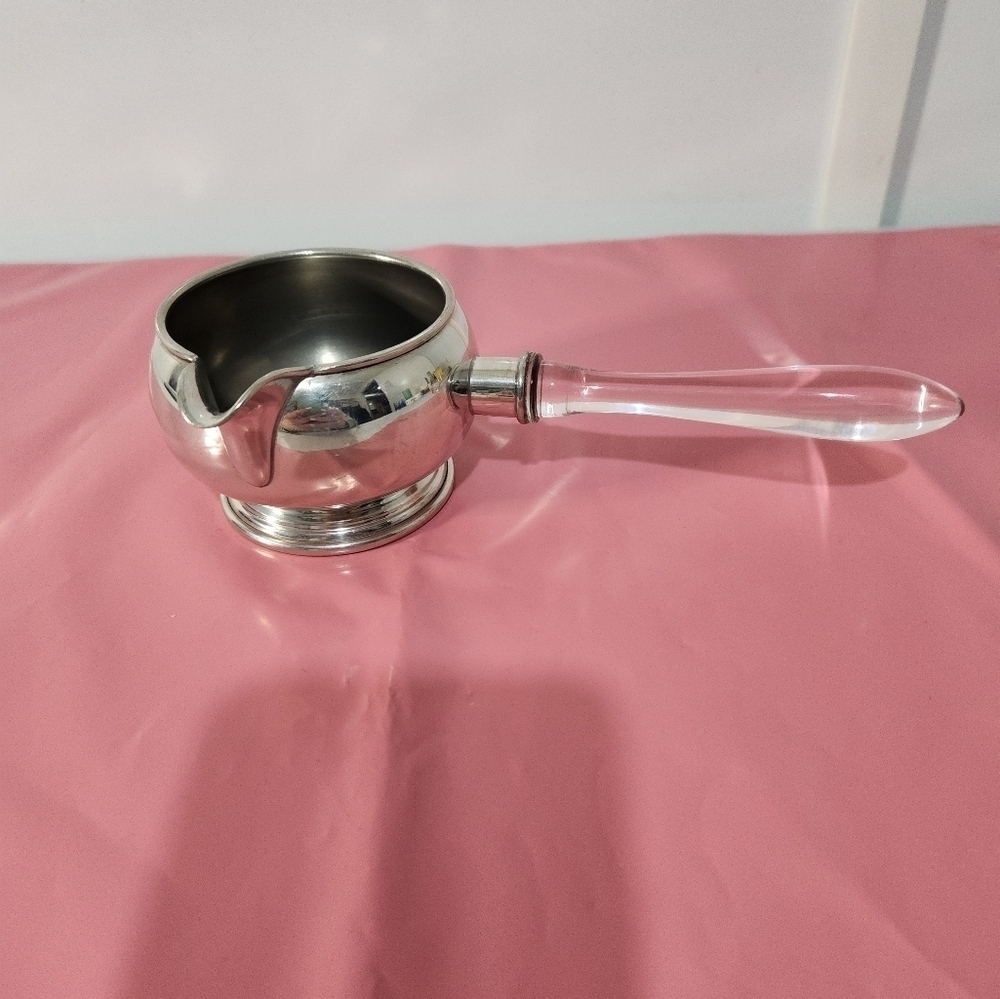Vintage Pewter Brandy Butter Sauce Holder